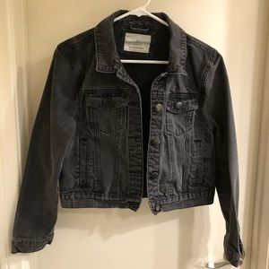 Black Distressed Jean Jacket